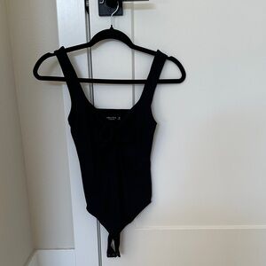 Abercrombie & Fitch Black Lace-Up Bodysuit